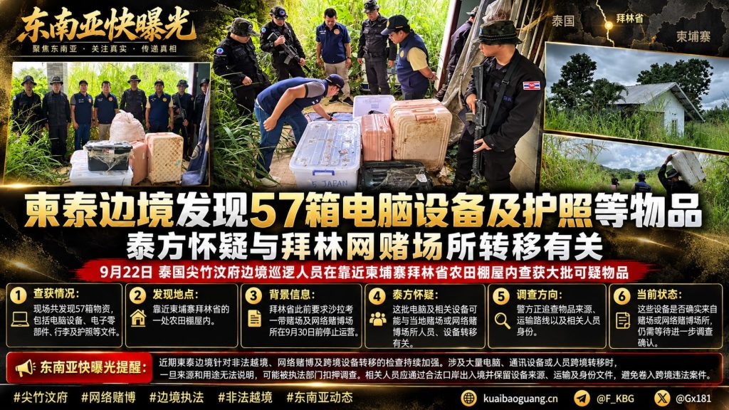 泰国｜柬泰边境查获57箱电脑设备涉嫌赌场转移并被扣押调查