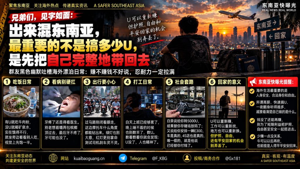 东南亚资讯｜海外华人分享打工日常与幽默段子，安全平安上岸成焦点