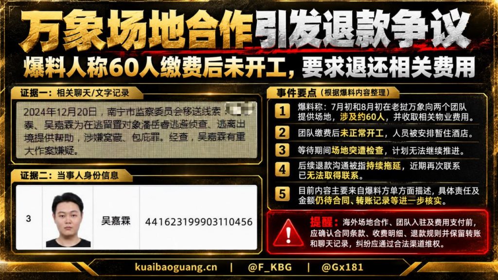 老挝万象｜场地合作引发退款争议，60人缴费后未开工