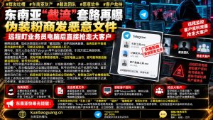 东南亚资讯｜截流团队伪装粉商发送恶意文件，远程劫持电脑抢夺大客户