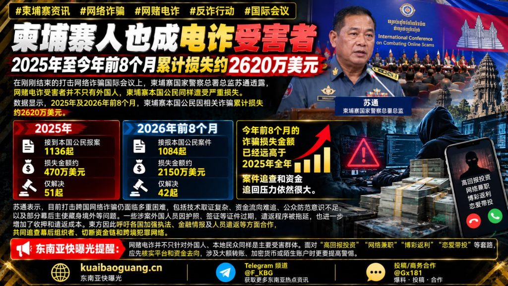 柬埔寨资讯｜柬埔寨国家警察总署通报，本国公民成电诈受害者