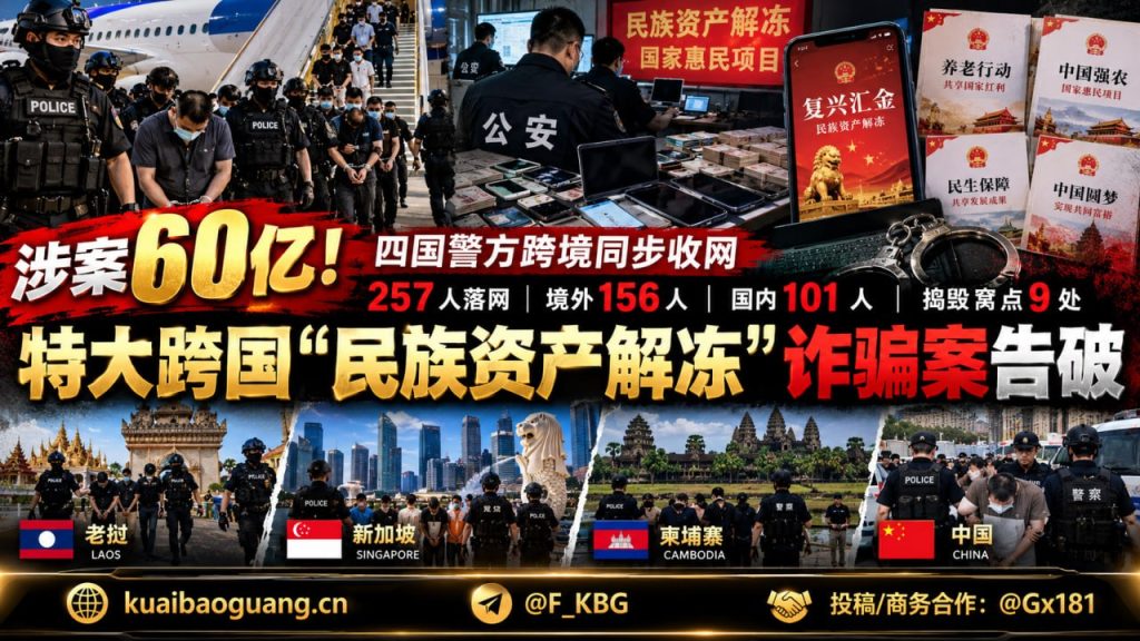 跨国资讯｜特大跨国民族资产解冻诈骗案告破，涉案金额超60亿元
