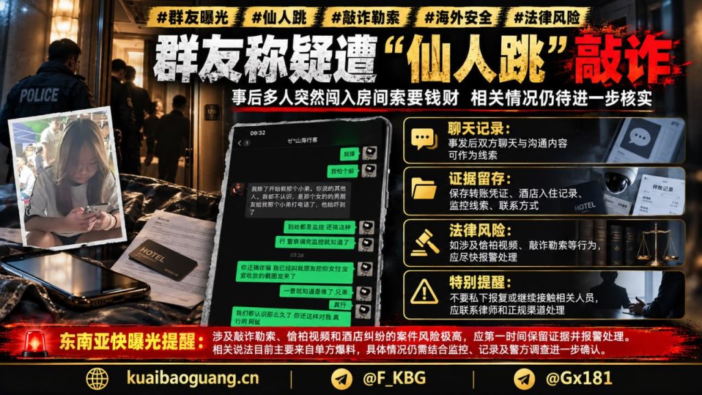 东南亚｜女子15岁被诱入房间后遭多人闯入敲诈勒索案件