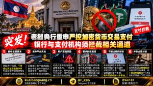 老挝资讯｜老挝央行重申严控加密货币交易支付，银行与支付机构须拦截相关通道