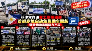 菲律宾｜交通罢工导致免费乘车服务启动，2万司机参与