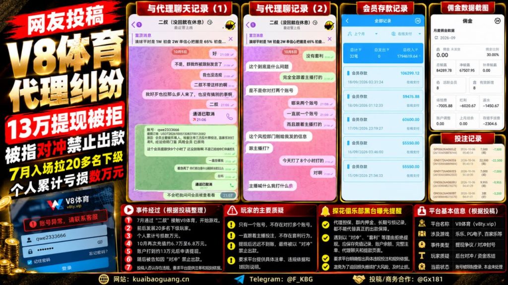 V8体育平台｜多名网友反映提现被拒并遭扣款，代理纠纷与对冲争议引关注
