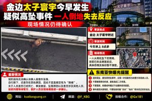 柬埔寨资讯｜金边太子寰宇突发疑似高坠，一人倒地现场待确认