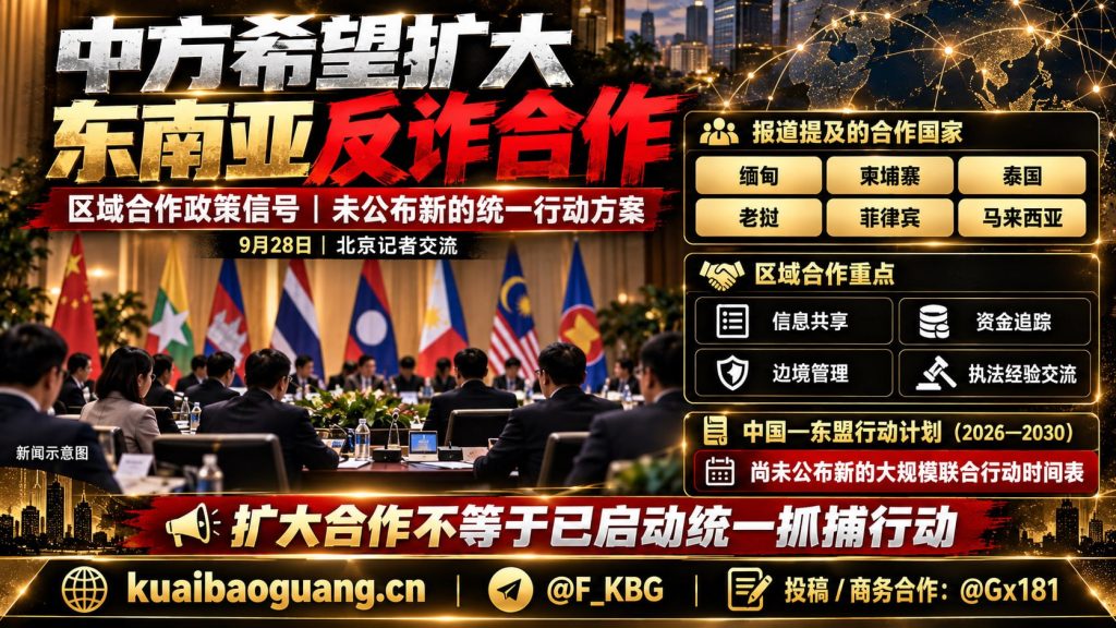 中国｜中方希望扩大东南亚反诈合作，聚焦跨境网络诈骗