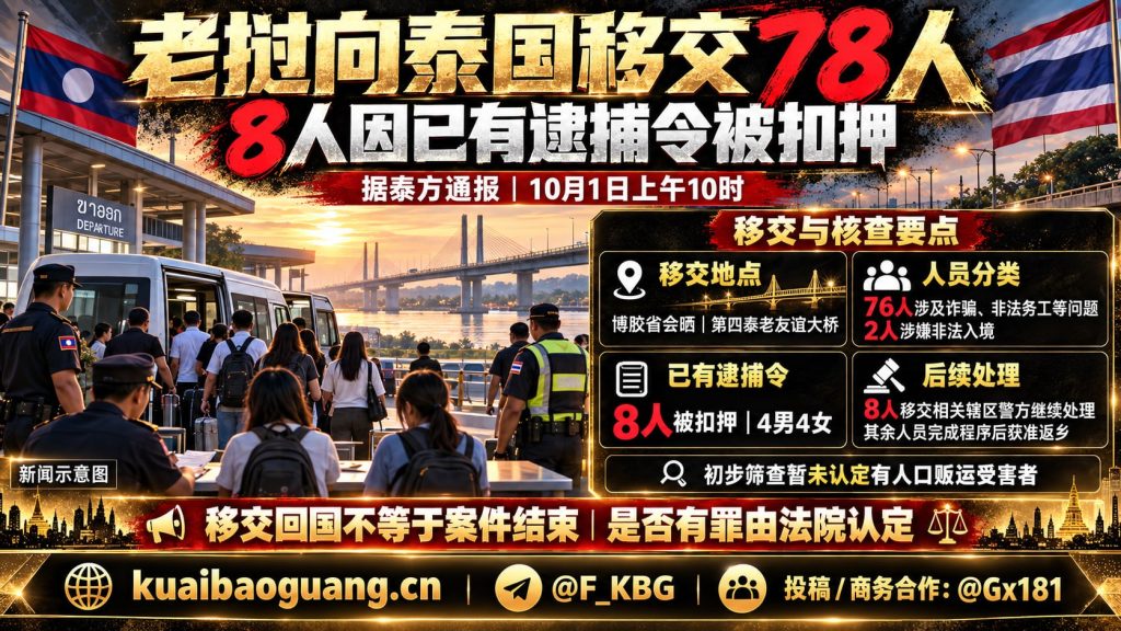 老挝｜跨境执法移交78名泰国人，涉诈骗等罪名并现场扣押8人