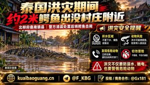 泰国资讯｜北柳府洪灾期间巨鳄闯入村庄附近，清晨被击毙
