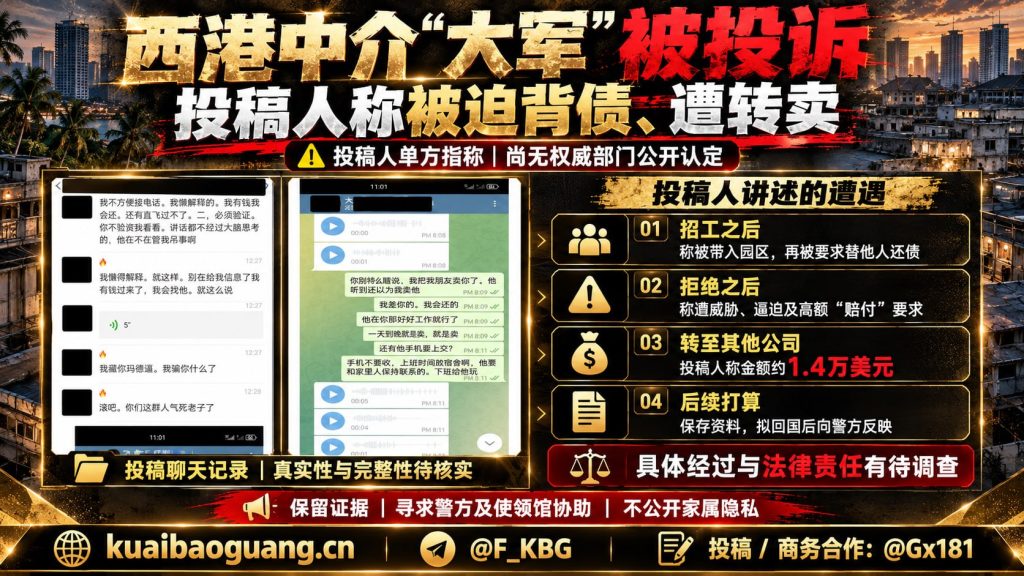 柬埔寨｜中介“大军”以招工为名诱骗中国男子被迫赔付1.4万美元并转卖