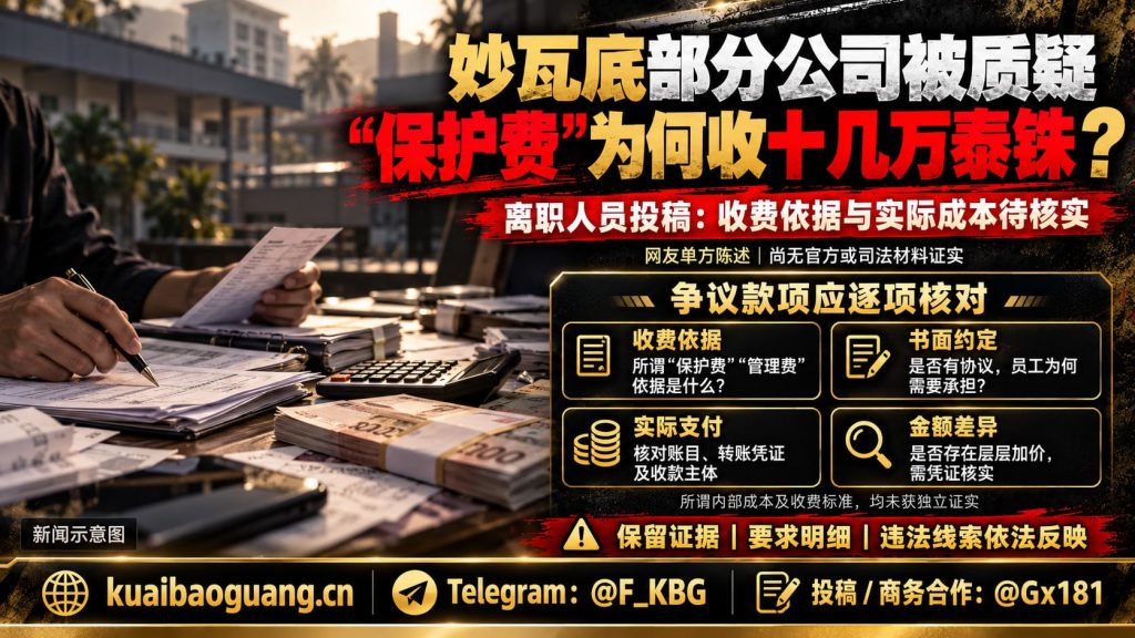 缅甸资讯｜妙瓦底部分公司被指违规收取高额保护费与赔付费