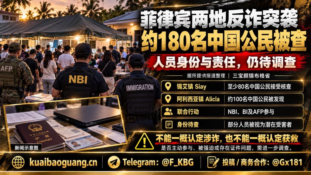 菲律宾资讯｜三宝颜锡布格省两地反诈骗行动查获约180名中国公民