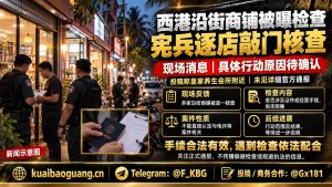 柬埔寨｜西港皇家养生会所附近宪兵检查沿街商铺，现场紧张
