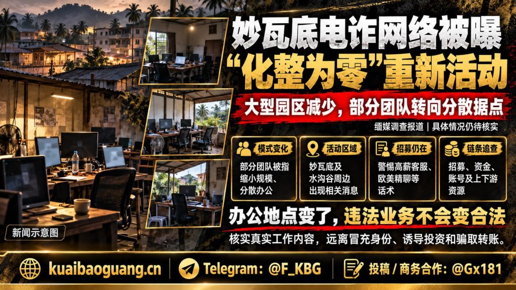 缅甸资讯｜妙瓦底电诈团伙化整为零，部分涉诈人员转移后分散活动