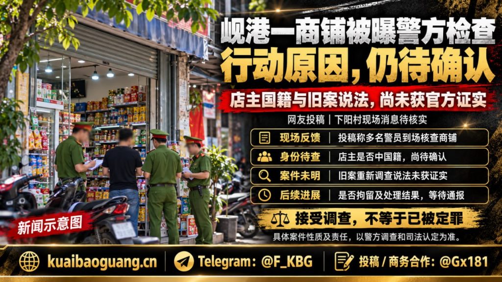 越南资讯｜岘港下阳村一处商铺遭警方检查，涉事人员情况待核实