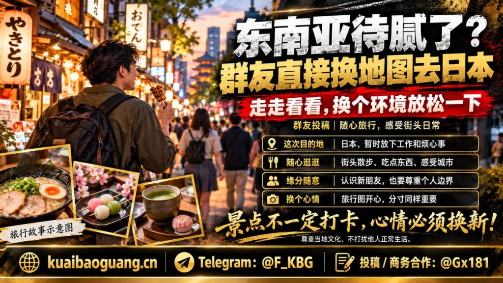 日本见闻｜群友离开东南亚赴日旅行，称换个环境感受街头氛围