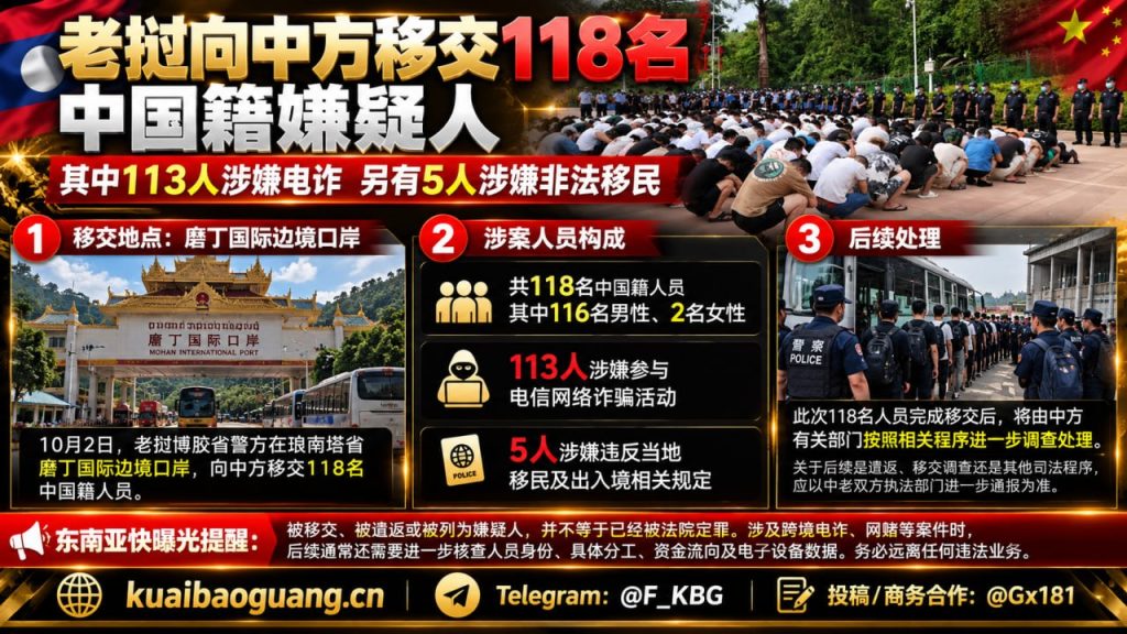老挝资讯｜老挝向中方移交一批中国籍嫌疑人涉电信诈骗