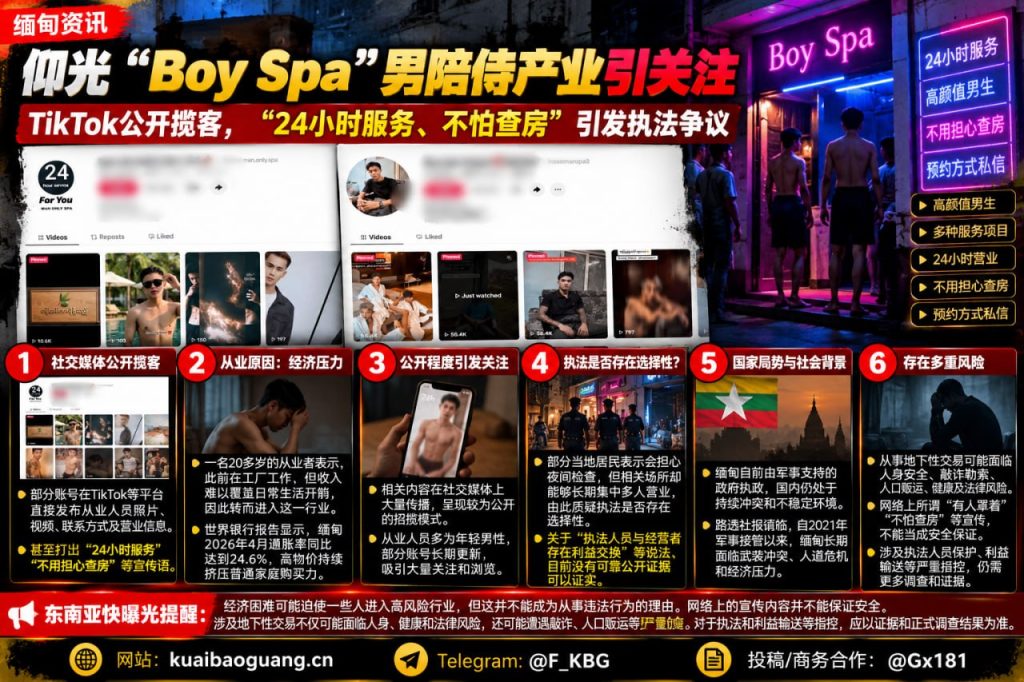 缅甸｜仰光Boy Spa公开招揽服务及安全风险引发执法争议