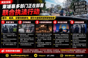 柬埔寨｜多部门联合执法 部分大型场所可能接受检查