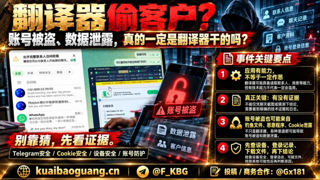 网络安全资讯｜翻译器偷客户争议引发关注，业内提醒切勿盲目甩锅