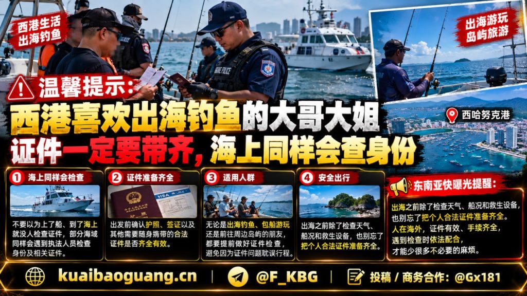 柬埔寨资讯｜西港海钓出海安全提示，出海人员请注意证件检查