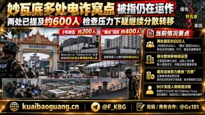缅甸资讯｜妙瓦底电诈窝点疑分散转移，两处场地涉约600人