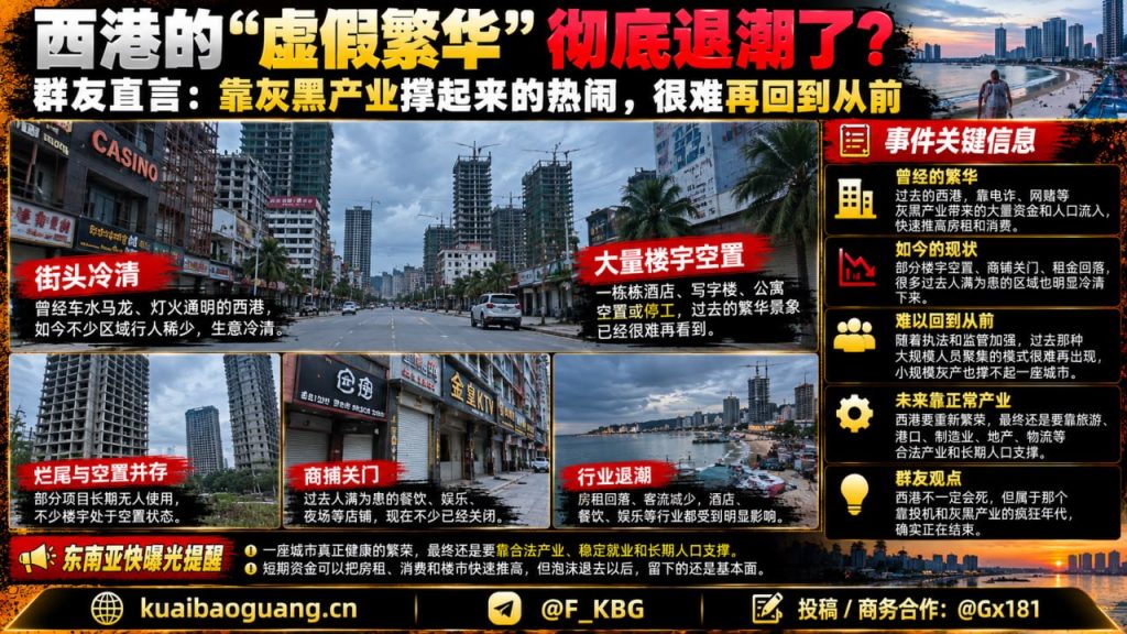 柬埔寨资讯｜西港灰产退潮引热议，网友剖析城市繁荣背后的风险