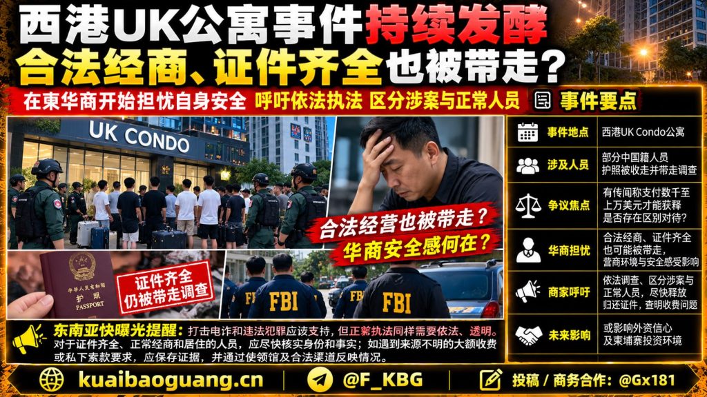 柬埔寨｜西港UK公寓事件引发华商安全担忧，多名中国商人被带走调查