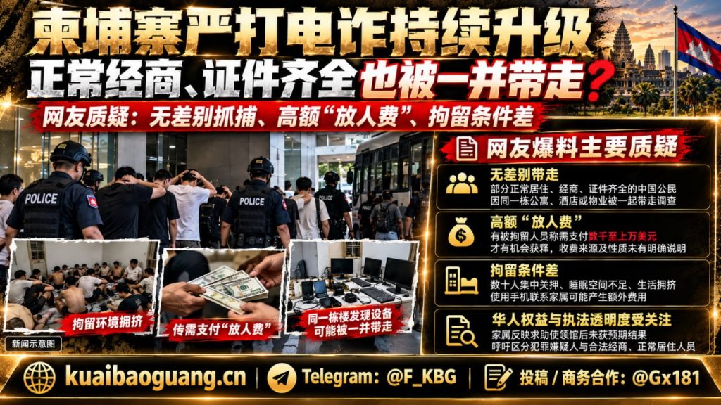 柬埔寨资讯｜西港电诈清查持续升级，部分华人质疑无差别拘留与异常收费