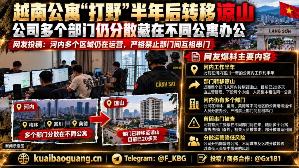越南资讯｜越南公寓办公团队转移谅山，多个部门分散藏在不同住宅