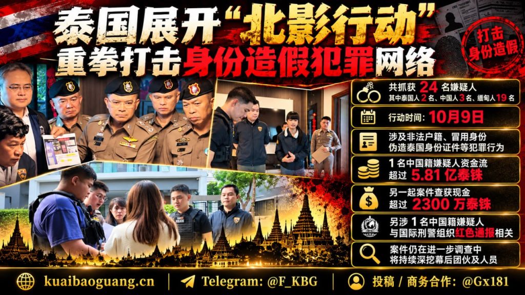 泰国资讯｜泰国展开北影行动打击身份造假，抓获24人并涉巨额资金流