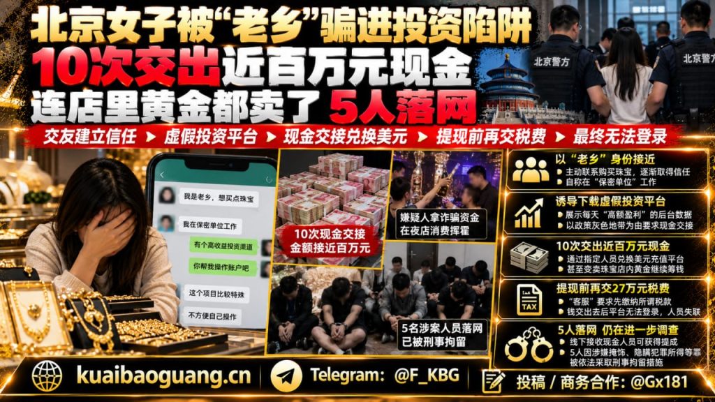 北京资讯｜北京警方破获交友投资诈骗案，女子被骗近百万元