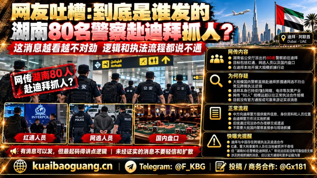 迪拜资讯｜网传湖南八十名警察赴迪拜抓人，真实逻辑引发华人质疑