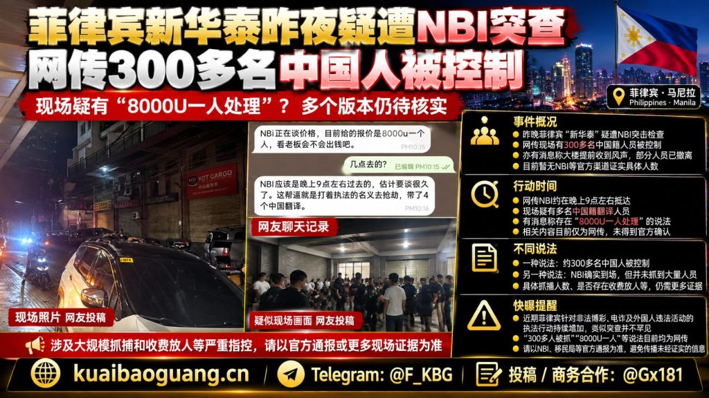 菲律宾资讯｜新华泰突发检查事件，网传多名中国人被控制