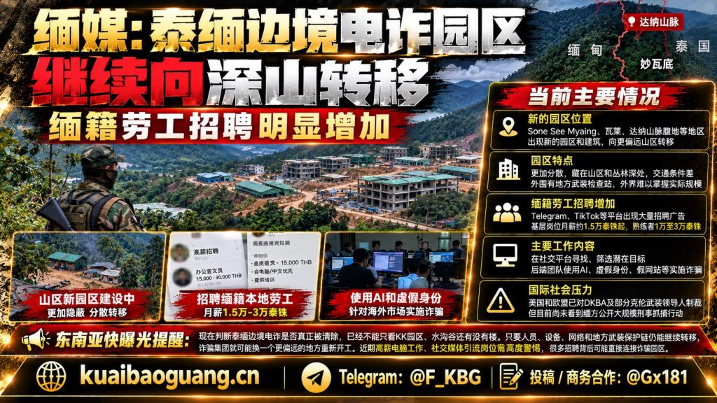 缅甸｜泰缅边境电诈园区转移至深山新园区招聘激增，规模仍在扩大
