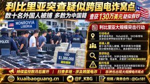 利比里亚资讯｜蒙罗维亚突查跨国电诈窝点，数十名中国籍人员被捕
