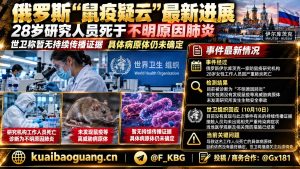 俄罗斯资讯｜伊尔库茨克研究人员因肺炎离世，世卫称无持续传播证据